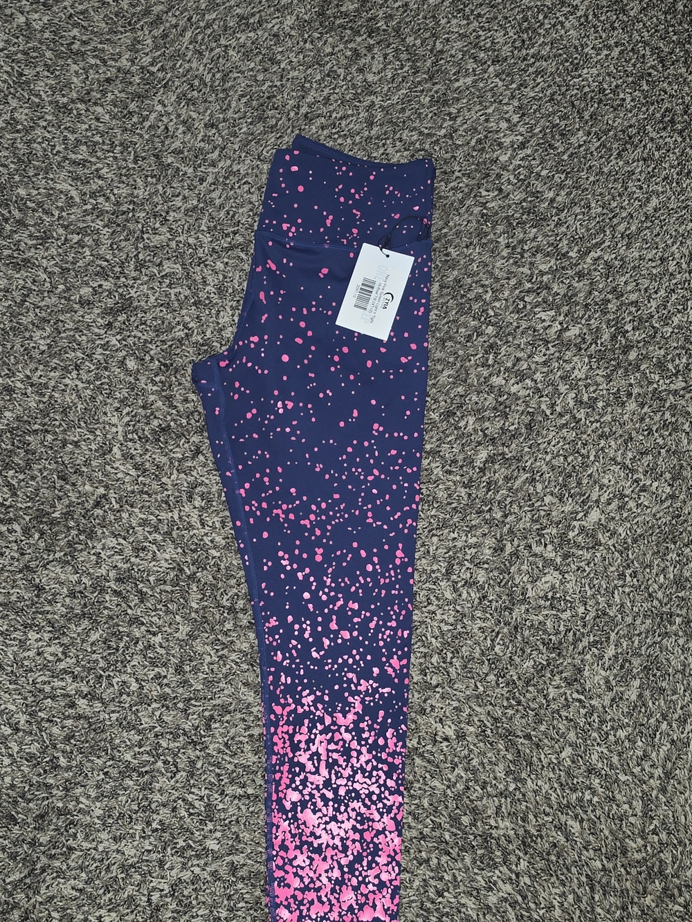 ZYIA Navy Leggings with Pink Speckle Ombre